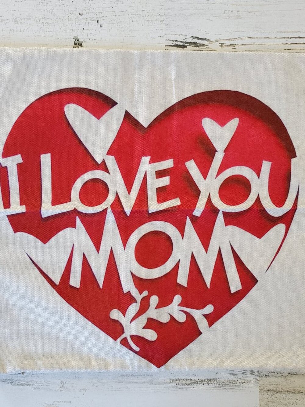 Burlap Mother's Day Accent Throw Pillow Cover NEW